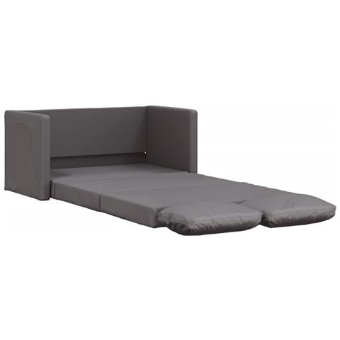 Divano Letto da Terra 2 in 1 Grigio 112x174x55 cm Similpelle - Foto 1