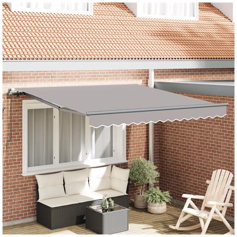 Tenda Retrattile Manuale Grigia Chiara 350x250 cm, Tela di ricambio per tenda  per telaio 3.5x2.5m Grigia Chiara - Foto 2