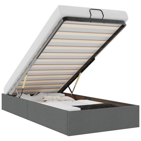 Struttura Letto Pouf senza Materasso 90x200 cm in Tessuto - Foto 1