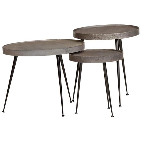 Tavolini da Salotto 3 pz Argento in Legno Multistrato - Foto 1