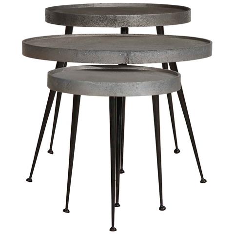 Tavolini da Salotto 3 pz Argento in Legno Multistrato - Foto 2