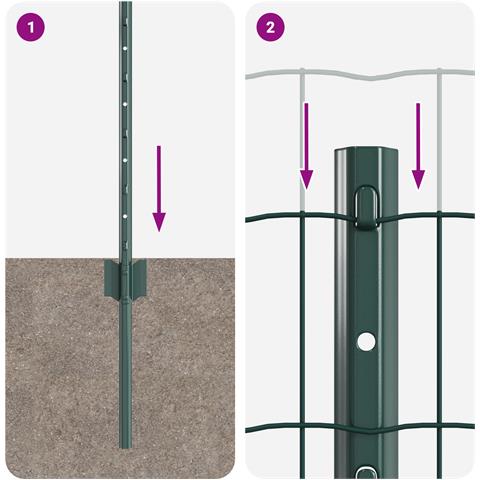 Recinto Euro con 5 Pali Verde 0,4x10 m Acciaio - Foto 9