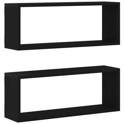 Scaffali  2 Pezzi Rovere Nero 60x15x23 cm Realizzato in Legno Ingegnerizzato - Foto 1