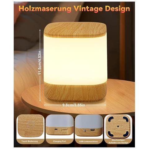 Lampada Da Tavolo A Led Touch Dimmerabile, Lampada Da Comodino Ricaricabile Tramite Usb - Foto 2