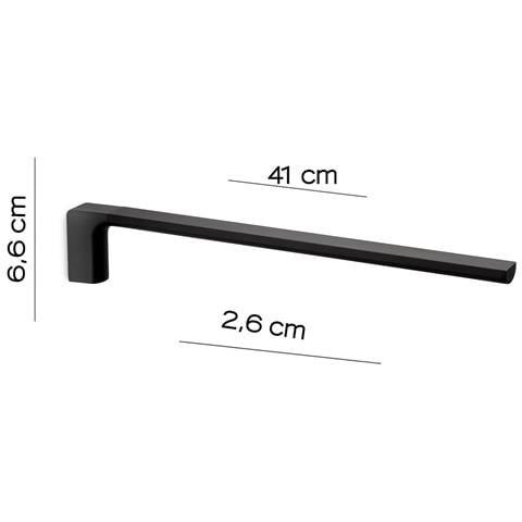 Portasalviette Fisso A 1 Braccio Da Muro In Ottone E Cromall Pi22 Serie Pirenei Nero Opaco - Foto 2