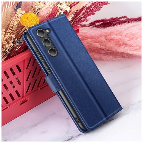 Custodia A Portafoglio Per Galaxy S23 Con Funzione Di Supporto E Linguetta Magnetica, Blu Scuro - Foto 5