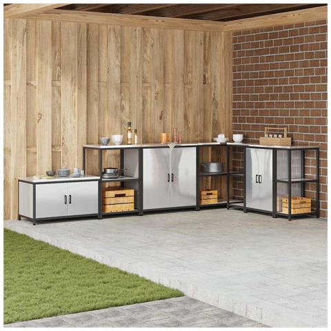 Armadietto per Stoccaggio in Cucina con lo scaffale Argento - Foto 2