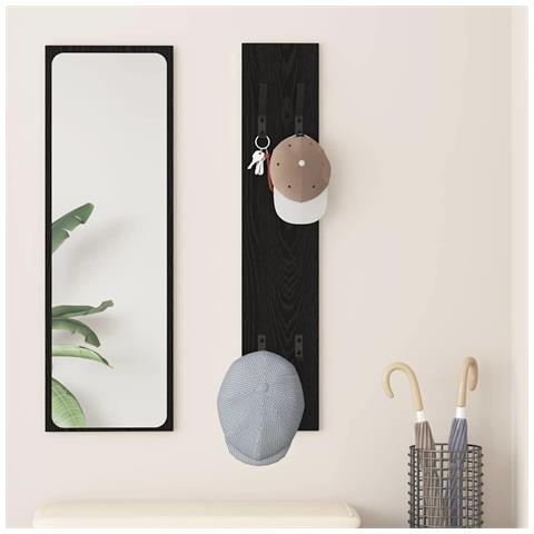 Appendiabiti a muro Rovere nero 20 x 1.5 x 100 cm - Foto 2