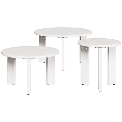 Tavolino da salotto 3 pcs Bianco 47.5 x 47.5 x 27 cm - Foto 1