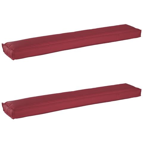 Cuscini per Pallet per Panchina 2 pz Borgogna 200x40x8 cm Tessuto Oxford - Foto 1