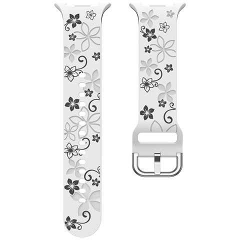 Cinturino In Silicone Bicolore Inciso Da 22 Mm Compatibile Con Samsung Galaxy Watch8 - Elegante E Confortevole White+black - Foto 1