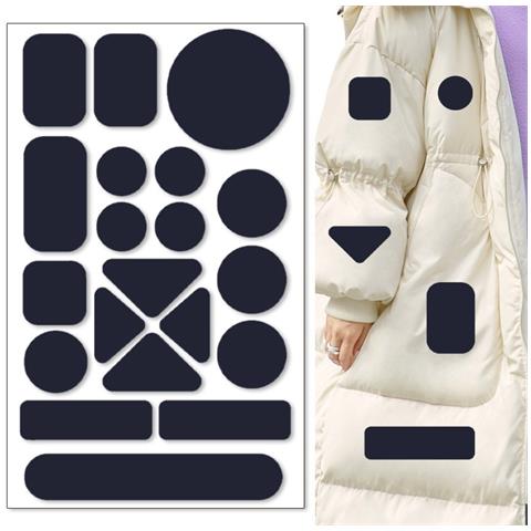 Kit Di 10 Toppe Autoadesive Impermeabili In Nylon Per Riparazione Giacche A Vento Navyblue - Foto 2