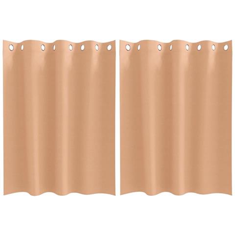 Tende con tende 2 pcs Marrone chiaro Poliestere - Foto 1