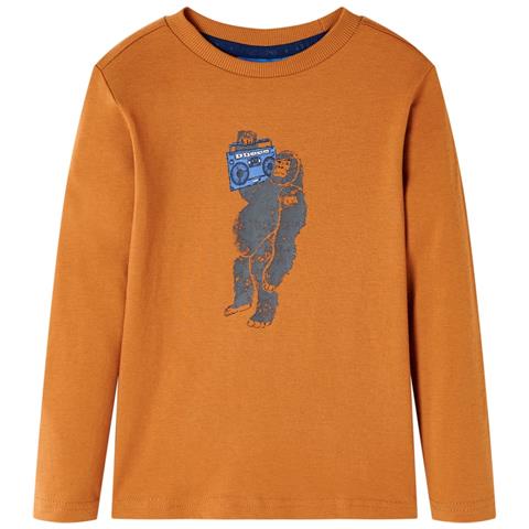 Maglietta da Bambino Maniche Lunghe Ocra Scuro 128 - Foto 1