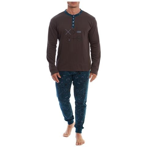 Pigiama Da Uomo In Cotone A Maniche Lunghe Klp4 - Foto 1