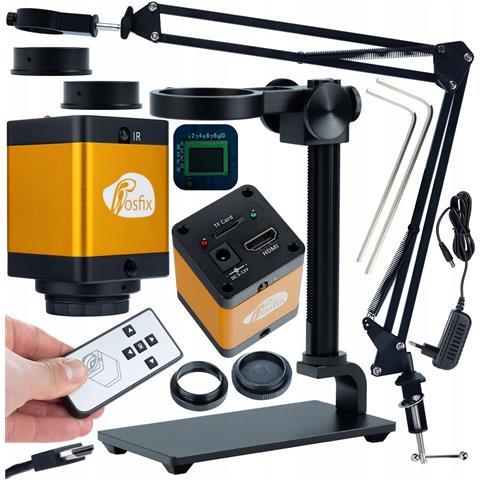 Set Di Accessori Per Microscopio Digitale Odm-180x 50mm - Braccio Regolabile, Piattaforma In Alluminio 35mm, Camera Pegasus Pro 12mp Hdmi - Foto 1