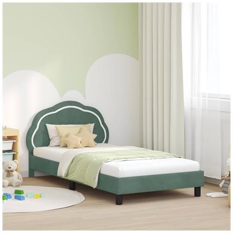 Struttura letto bambini con testata Verde Mare 80 x 200 cm - Foto 2