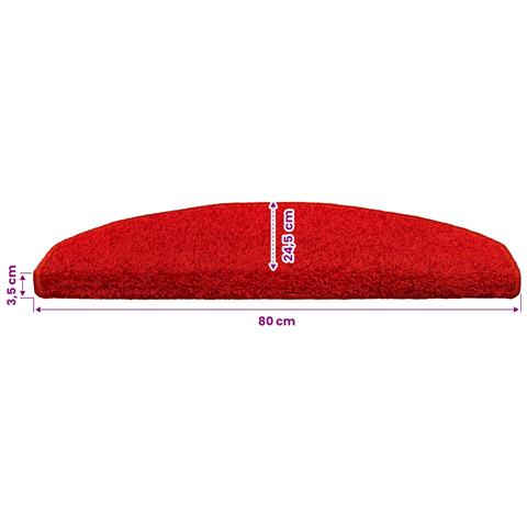 Tappetini per scale autoadesivi 15 pcs Rosso 80 x 24,5 x 3,5 cm - Foto 9
