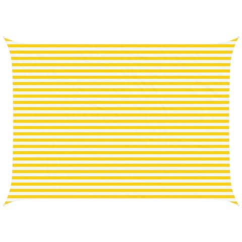 Vela da ombra solare Giallo e Bianco 5 × 3,5 m - Foto 1