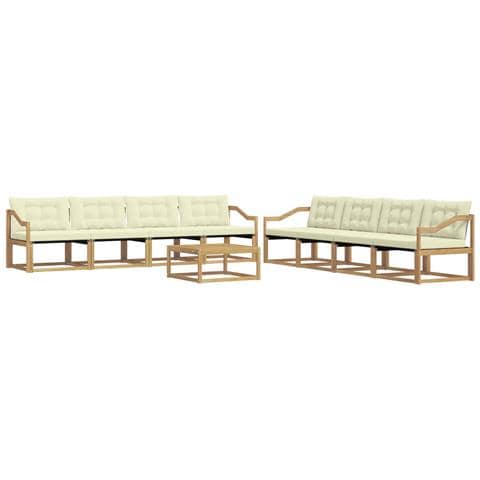 Set di divani da esterno 9 pcs Bianco e Crema 79 x 79 x 37 cm - Foto 1