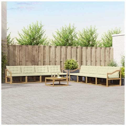 Set di divani da esterno 9 pcs Bianco e Crema 79 x 79 x 37 cm - Foto 2