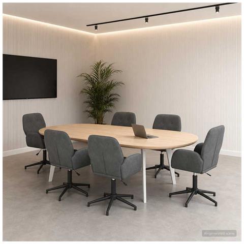 Sedie da scrivania girevoli 6 pz 54 x 55 x 90 cm Grigio Scuro - Foto 2