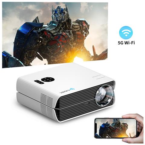 Videoproiettore Wi-fi 5g, Full Hd 1080p, 10000 Lumen, Mirroring Schermo, Risoluzione 4k Supportata, Rapporto Di Contrasto 20000:1, Schermo Massimo 300 Pollici - Foto 1