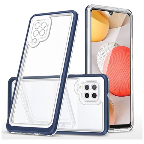 Custodia Trasparente 3in1 Per Samsung Galaxy A42 5g Frame Gel Blu - Foto 1