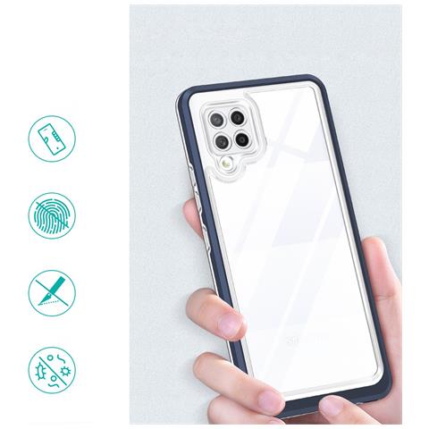 Custodia Trasparente 3in1 Per Samsung Galaxy A42 5g Frame Gel Blu - Foto 2