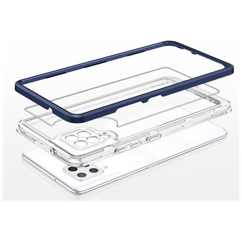 Custodia Trasparente 3in1 Per Samsung Galaxy A42 5g Frame Gel Blu - Foto 5