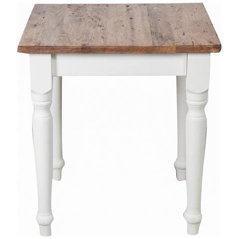 Stile Country Tavolo quadrato in legno massello di tiglio Finitura naturale 90x90x78 cm
