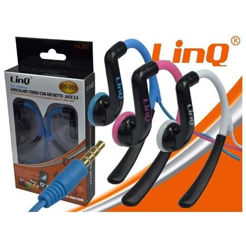 Linq Ds-201 Cuffie Auricolari Stereo Con Archetto Colore Azzurro Con Microfono - Foto 1