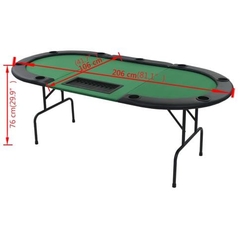 Tavolo Da Poker Piegabile In 3 Per 9 Giocatori Ottagonale Verde - Foto 2