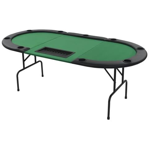 Tavolo Da Poker Piegabile In 3 Per 9 Giocatori Ottagonale Verde - Foto 1