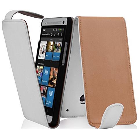 Custodia Compatibile Con Htc One Mini M4 In Bianco Flash - Coperchio Protettivo In Design Flip Realizzato In Finta Pelle Liscia - Foto 1