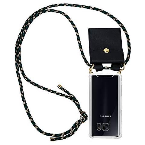 Catena Di Telefoni Cellulari Compatibile Con Samsung Galaxy S7 In Camouflage - Coperchio Protettivo In Silicone Con Anelli D'oro, Cinturino In Corda E Custodia Staccabile - Foto 1