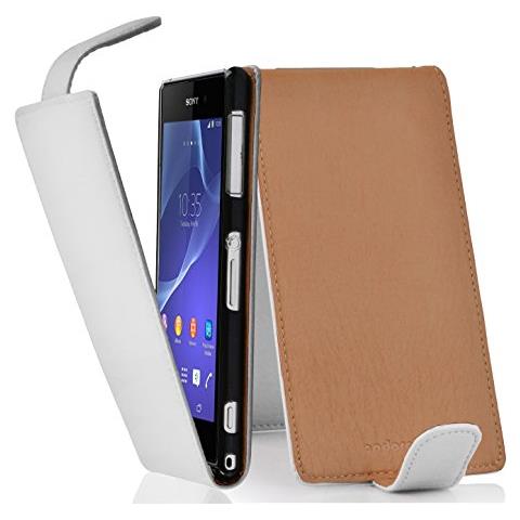 Custodia Compatibile Con Sony Xperia Z2 In Magnesio Bianco - Coperchio Protettivo In Design Flip Realizzato In Similpelle Testurizzata - Foto 1