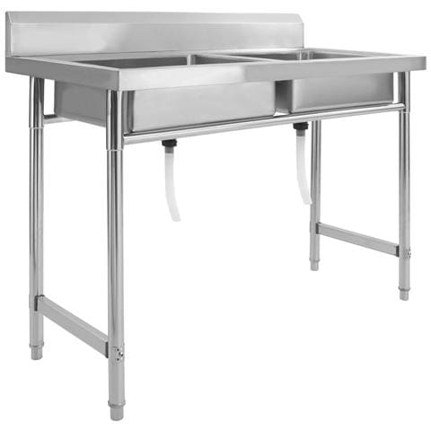 Lavello Da Cucina A Doppia Vasca In Acciaio Inox - Foto 1