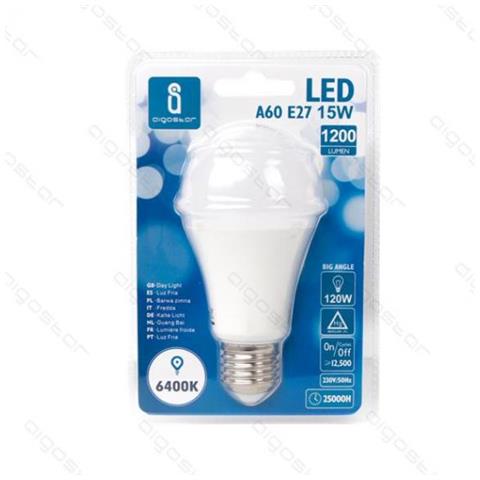 Lampadina Led A5 A60 15w Attacco E27 - 1200 Lumen - 6400k Luce Fredda - Grande Angolo 280 Gradi Misura D60h119mm Cri80ra - Foto 2