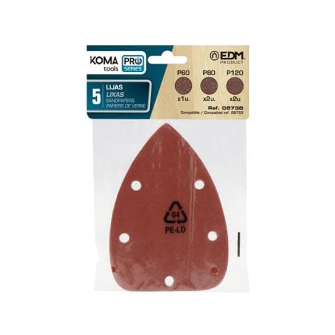 5 Carte Abrasive Koma - Per Levigatrice Triangolare 08753 - 08738 - Foto 1