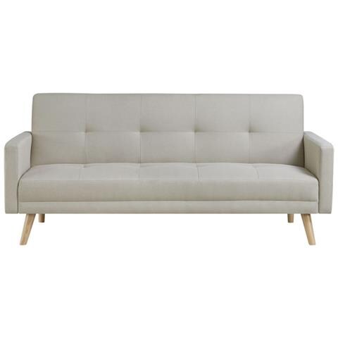 Wooden Divano Scandinavo Convertibile 3 Posti In Tessuto Beige - Foto 9