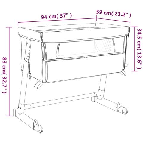 Lettino Per Bambini Con Materasso Grigio Chiaro Tessuto Di Lino - Foto 9