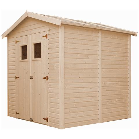 Casa Da Giardino In Legno Naturale H228x222x233 Cm / 4,2 M²- Magazzino Esterno Con Finestre - Capanno Da Giardino - Timbela M351 - Foto 2