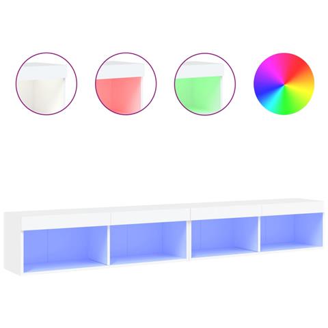 Mobili Porta Tv Con Luci Led 2 Pz Bianchi 100x30x30 Cm - Foto 2