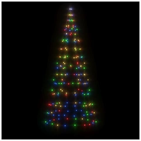 Illuminazione Albero Di Natale Su Pennone 200led Colorato 180cm - Foto 2
