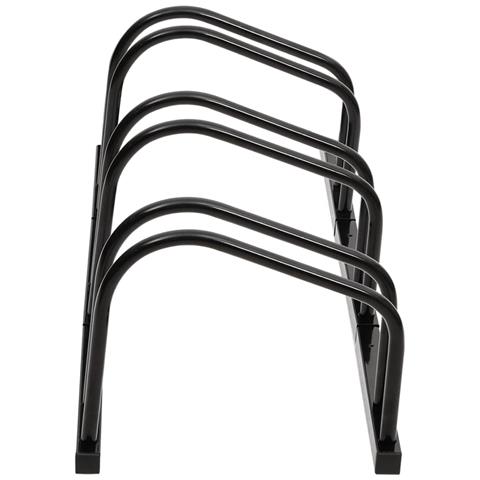 Portabici Per 3 Biciclette Acciaio Nero - Foto 3