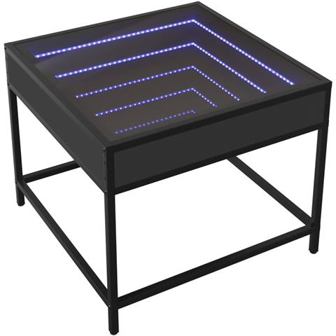 Tavolino Da Salotto Con Led Infinity Nero 50x50x41 Cm - Foto 3