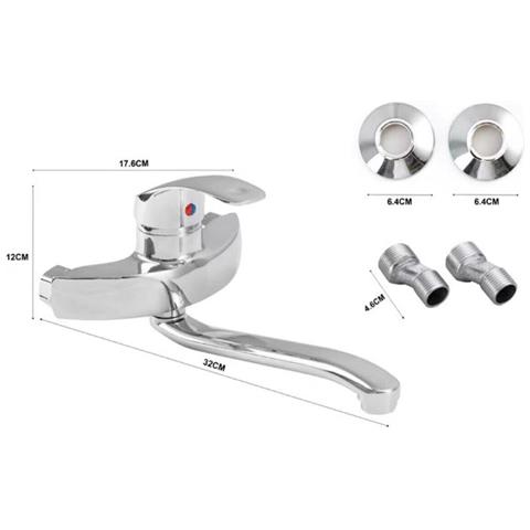 Rubinetto Miscelatore Cromato Casa Bagno Vasca Completo Di Kit Montaggio Jh-8063 - Foto 2