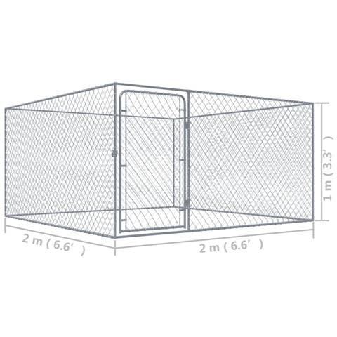 Lusso Casadino -  Recinto Per Cani Da Esterno In Acciaio Zincato 2x2x1 M - Foto 5
