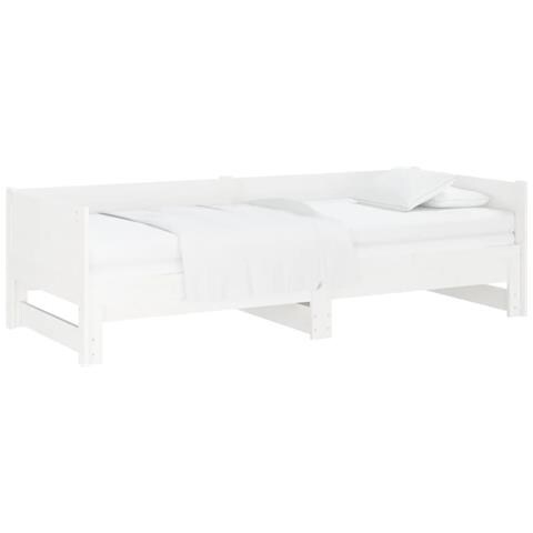 Lusso Casadino -  Dormeuse Estraibile Bianca Legno Massello Di Pino 2x(90x190) Cm - Foto 2